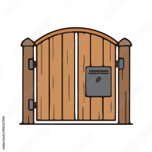 Wooden Garden Gate Illustration