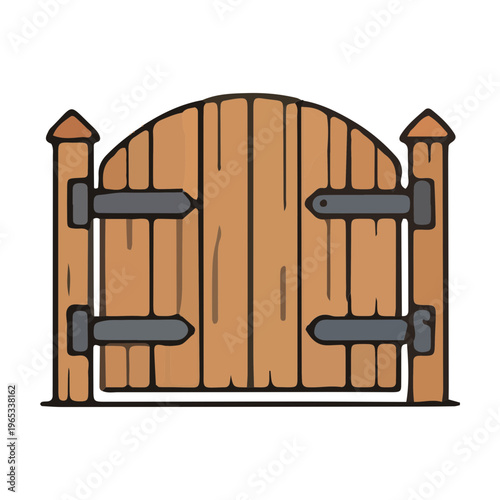 Wooden Garden Gate Illustration