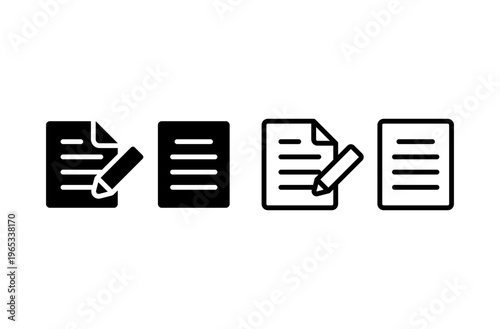 서류 계약서 아이콘 세트