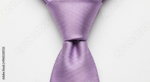 Elegant Lavender Silk Necktie Knot Close-Up Isolated on White Background for Formal Menswear