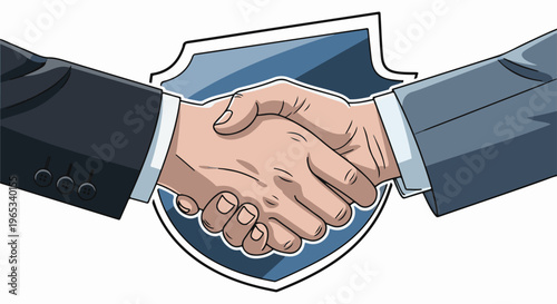 Two clasped hands in a firm handshake, symbolizing trust and partnership