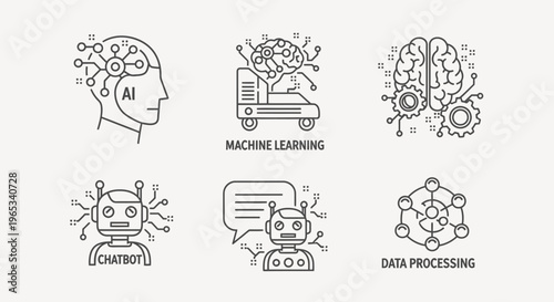 Robot with speech bubble and circuits.
