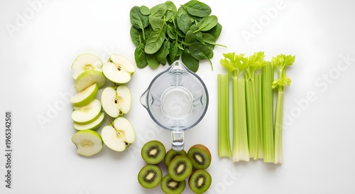 Fresh fruits and vegetables arranged on a table for a healthy smoothie