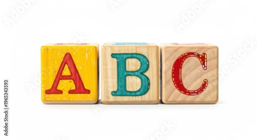 Wooden blocks displaying the letters a b c