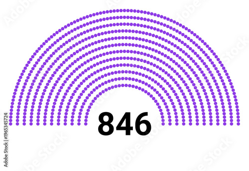 Hemicycle 846 seats - 12 rows