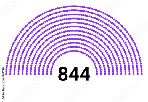 Hemicycle 844 seats - 12 rows
