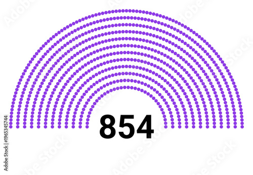 Hemicycle 854 seats - 12 rows