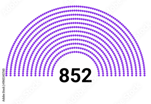 Hemicycle 852 seats - 12 rows