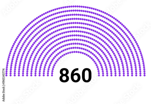Hemicycle 860 seats - 12 rows