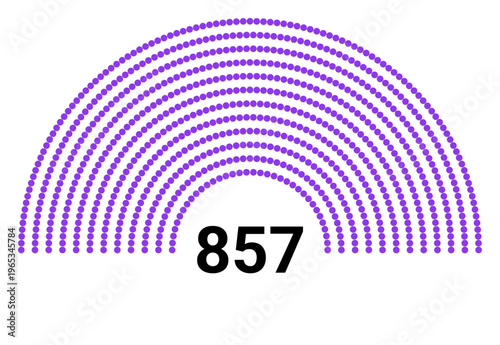 Hemicycle 857 seats - 12 rows