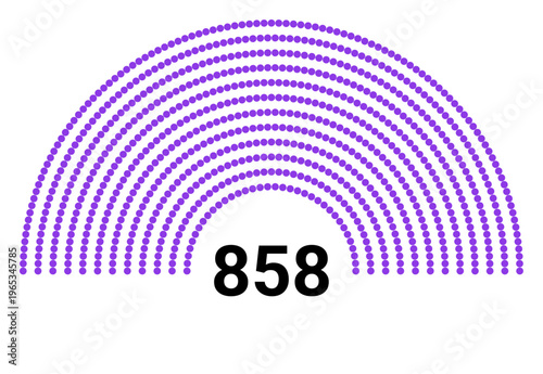 Hemicycle 858 seats - 12 rows