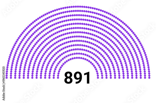 Hemicycle 891 seats - 13 rows
