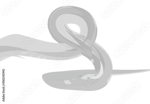Abstract swirl shape grey paint brush stroke, dynamic flowing design element, organic shape, abstract art