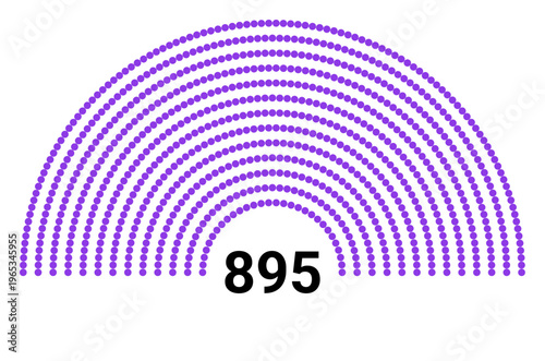 Hemicycle 895 seats - 13 rows