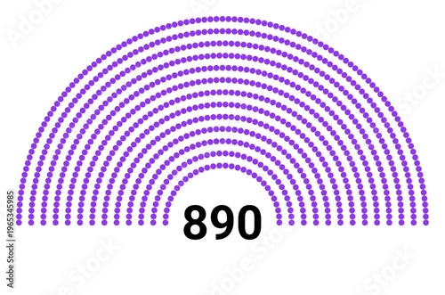 Hemicycle 890 seats - 13 rows
