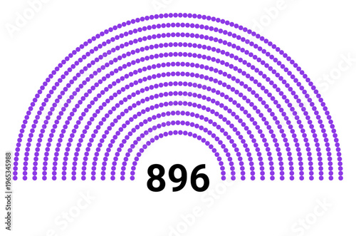 Hemicycle 896 seats - 13 rows