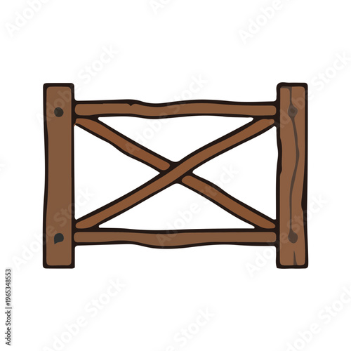 Wooden Farm Gate Illustration