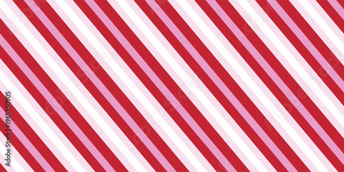 Pola garis diagonal seamless manis merah muda dan merah. Vektor latar belakang abstrak. Ilustrasi vektor