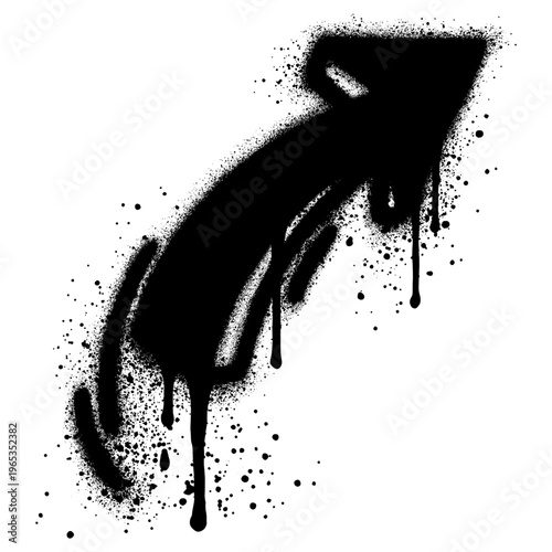 Spray Painted Graffiti arrow Sprayed isolated with a white background in different style