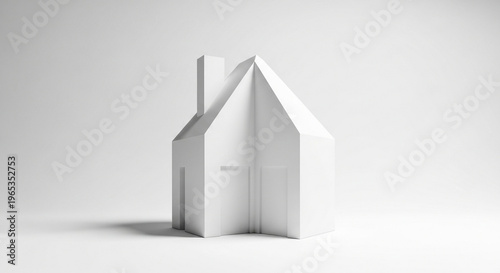 Minimalist White 3D House Model Modern Architectural Concept for Real Estate Mortgage and Investment Visualization