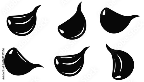 Garlic Icon in Line, Solid and Flat Styles Vector for Food, Cooking and Organic Ingredient Design