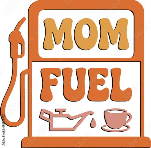 Mom fueling up with coffee and snacks for a busy day