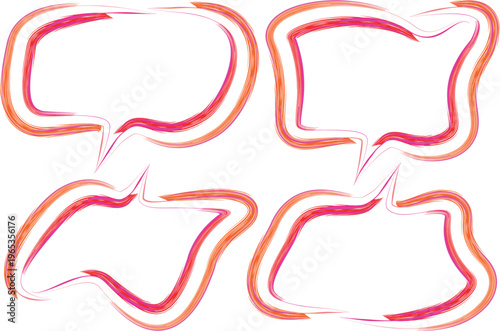 orange red colorful abstract artful outline speech bubbles