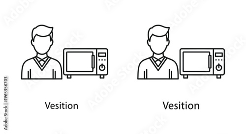 Vesition people using microwaves Vector