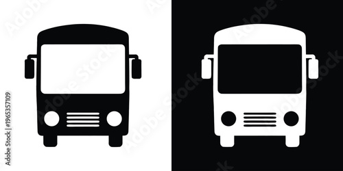 Bus icon silhouette vector. School bus vector illustration. Public transport station sign