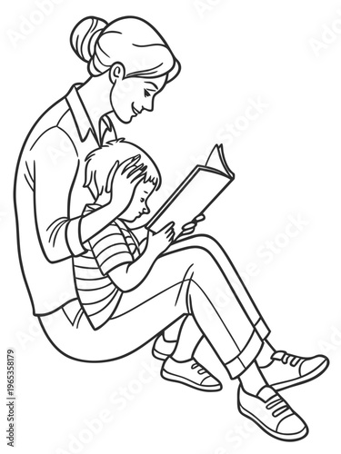 Woman reading to a child