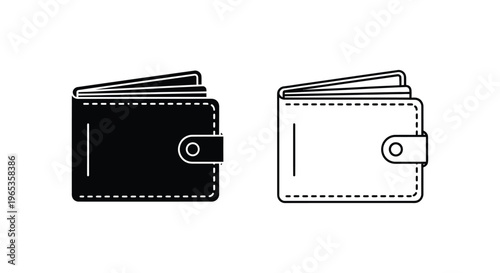 Black and white wallet icons Vector