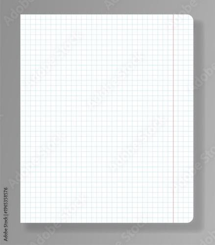 A blank squared notebook on a flat surface. The layout highlights the squared paper pattern ready for use in various design projects
