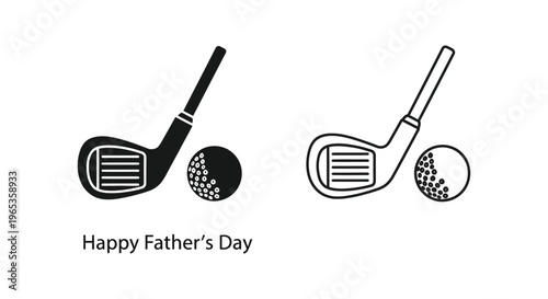 Happy fathers day golf club illustration Vector