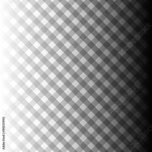 Wallpaper image, imitation of a transparent background, gray and white even squares. Black cover layer with overlap effect. Transparent background for your designs. Seamless pattern. Vector graphic