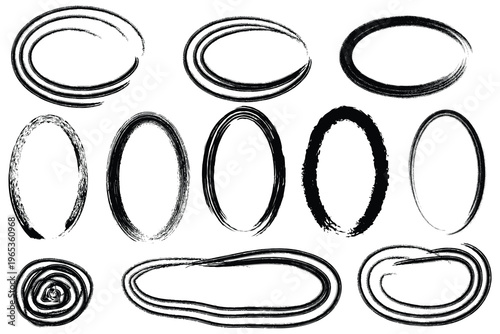 Collection of various oval and elliptical shapes