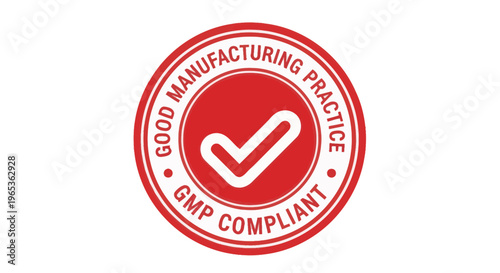 GMP Compliant Good Manufacturing Practice Red Seal Stamp, Quality Control