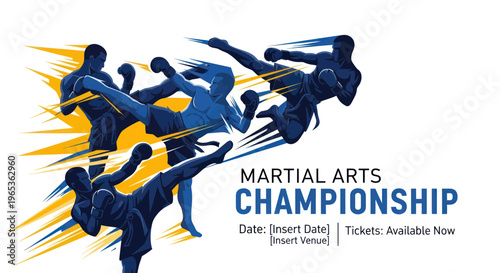 Martial Arts Championship - Dynamic Action Fighters Kicking and Punching