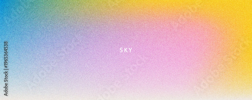 Abstract clear blue sky. Pastel rainbow. Light blue, pink and yellow color vector banner. Pastel gradient sky pattern. Blurred light fuzz colorful gradient background. Vector soft horizontal backdrop