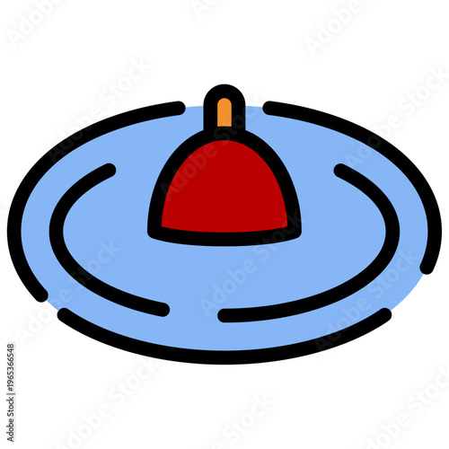 fishing buoy in water icon