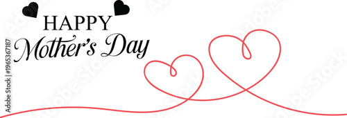 Happy Mothers Day celebration greeting card with red hearts and text  mothers day happy mothers day mothers day card