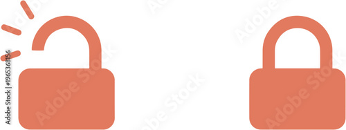 Open and Closed Padlock Icons, Security and Protection Vector Set. Unlocked and Locked Padlock Symbols for Digital Interface, Website, or App Design.