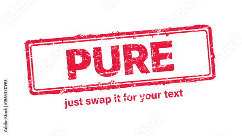 pure red rubber stamp vector with distressed ink texture and clean frame, built for packaging, shipping labels, office paperwork, certification workflows, and commercial branding use.