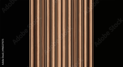Vertical wooden slats create a textured background with a natural, organic feel