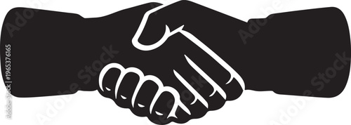 Professional Handshake Between Two People - Business Agreement Illustration Vector