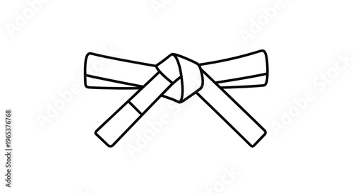 Martial Arts Belt Icon - Karate, Judo, Taekwondo, Kung Fu Rank Symbol