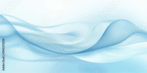 Abstract blue wave design featuring soft flowing lines and a light motion pattern creates a vector  wallpaper with a curved sea water texture for a modern art backdrop.