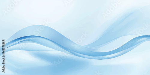 An abstract blue wave design featuring flowing light lines and smooth curves creates a soft motion pattern for a vector art background.