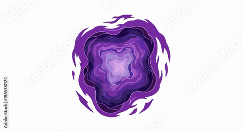 Ethereal purple vortex with fiery edges, deep and layered