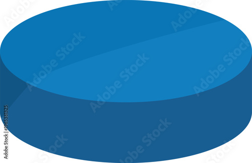 Blue Isometric Medical Tablet Pill Icon for Healthcare Design
