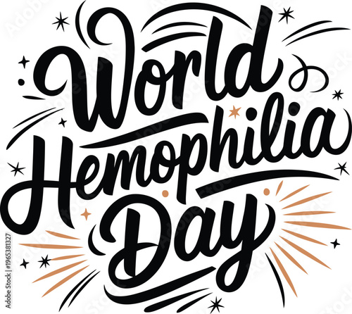 World Hemophilia Day hand drawn lettering typography vector illustration